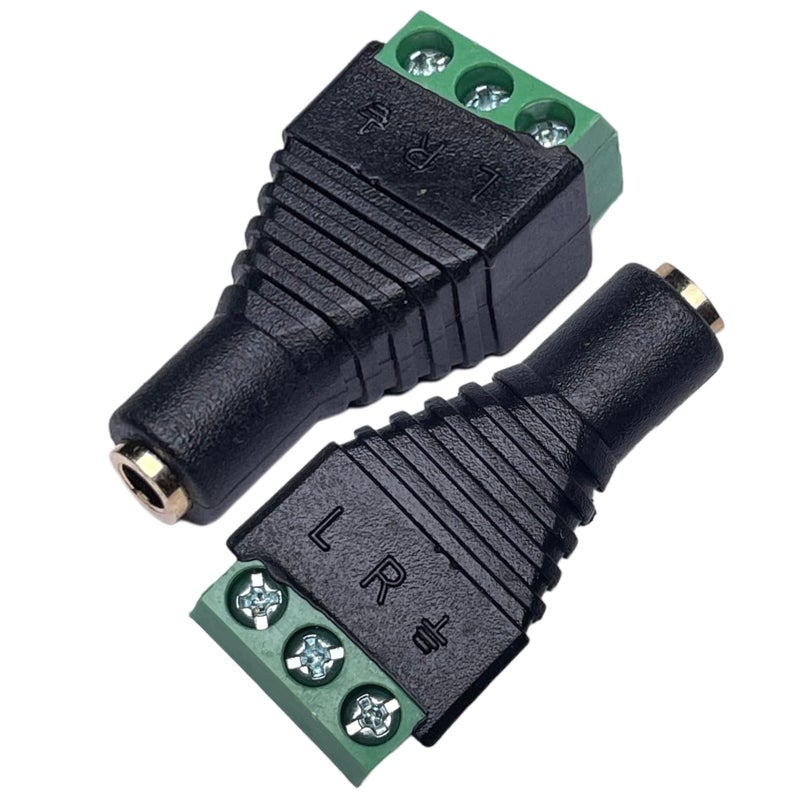 CESS 3.5mm Stereo TRS Female Jack to AV Screw Audio Terminal, Solder-Free, Quick Screw Connection for DIY, Test, Measurement, Surveillance, Engineering, 3-Screw Terminal Block Headphone Connector (4 Pack) - Image 3